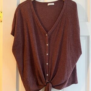 Cherish Maroon Knit Top